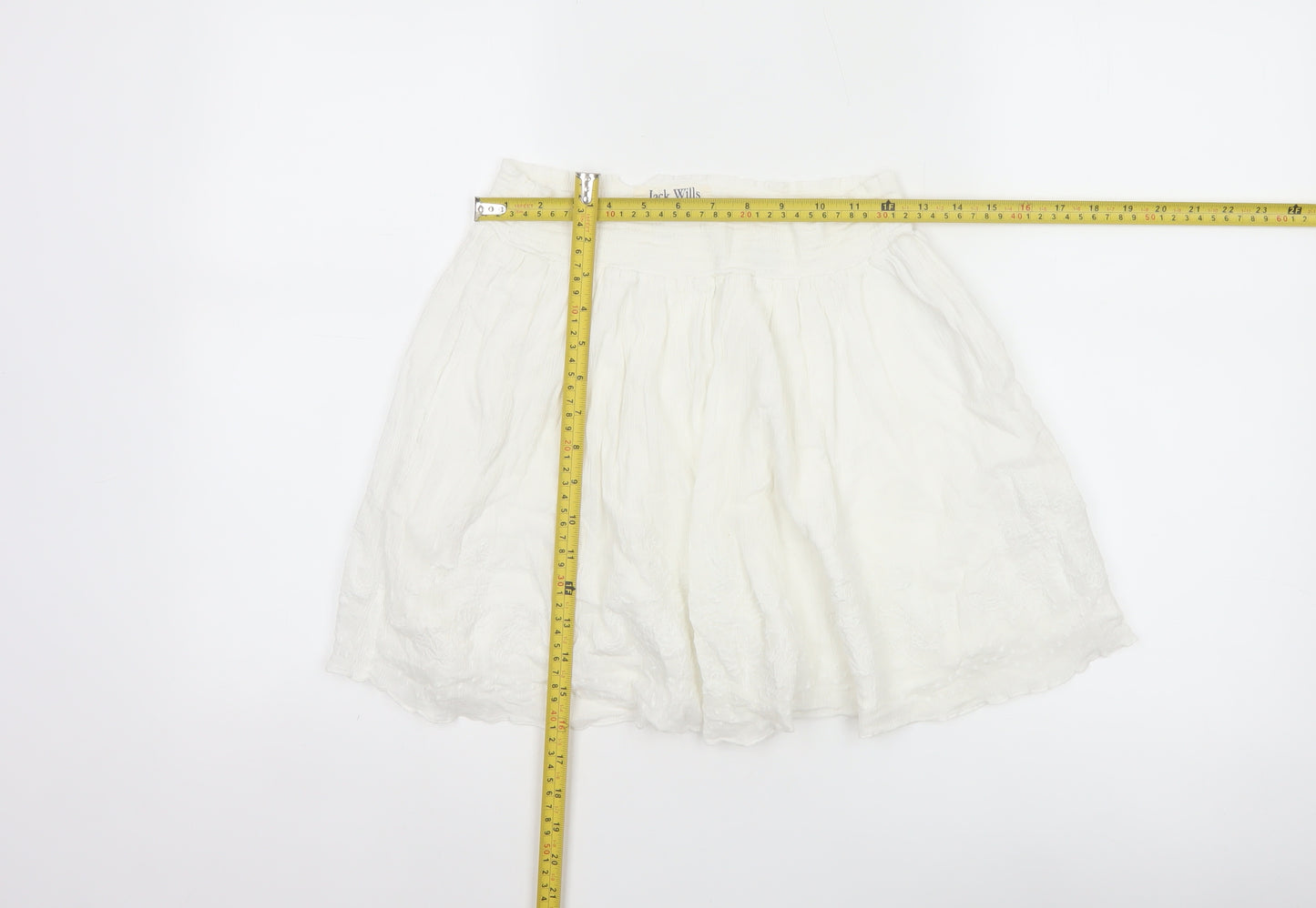 Jack Wills Women Ivory UK 10 A-Line Layered Cotton Mini Skirt