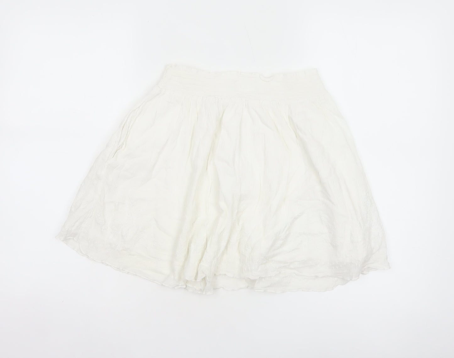 Jack Wills Women Ivory UK 10 A-Line Layered Cotton Mini Skirt
