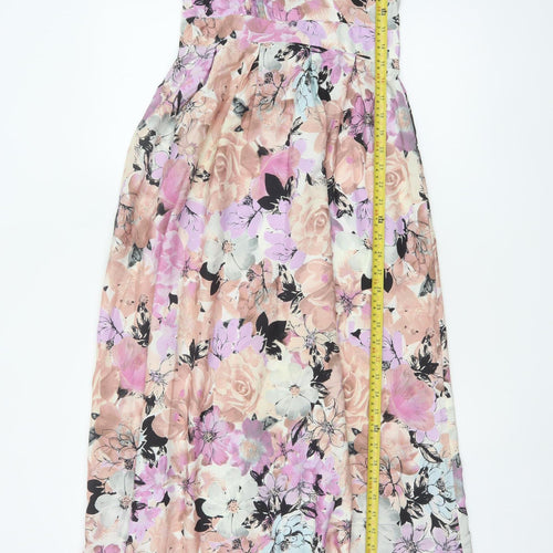 Dorothy Perkins Women Multicoloured Floral Maxi Dress UK 10 Belted
