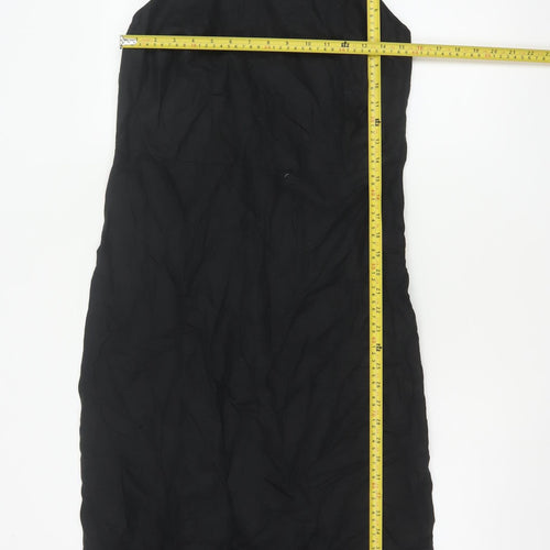 Marks and Spencer Women Black UK 10 Maxi Strappy Linen Blend Dress
