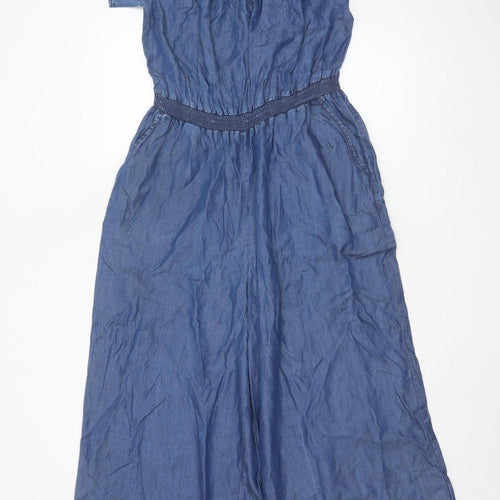 Next Women’s Blue UK 12 Lyocell Off Shoulder Wide Leg Jumpsuit