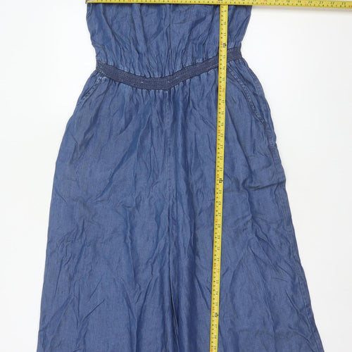 Next Women’s Blue UK 12 Lyocell Off Shoulder Wide Leg Jumpsuit