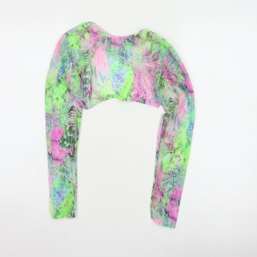 ASOS Women Multicoloured UK 10 Sheer Animal Print Long Sleeve Cover Up
