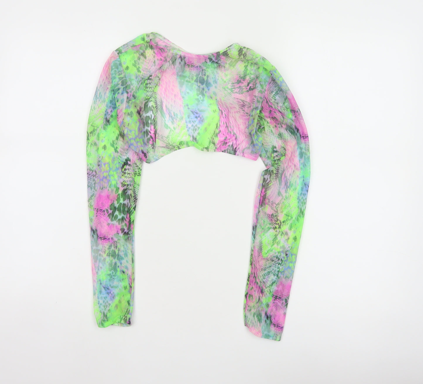 ASOS Women Multicoloured UK 10 Sheer Animal Print Long Sleeve Cover Up