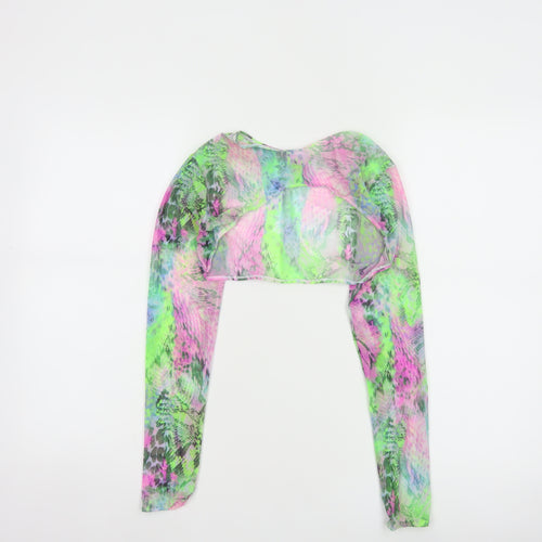 ASOS Women Multicoloured UK 10 Sheer Animal Print Long Sleeve Cover Up