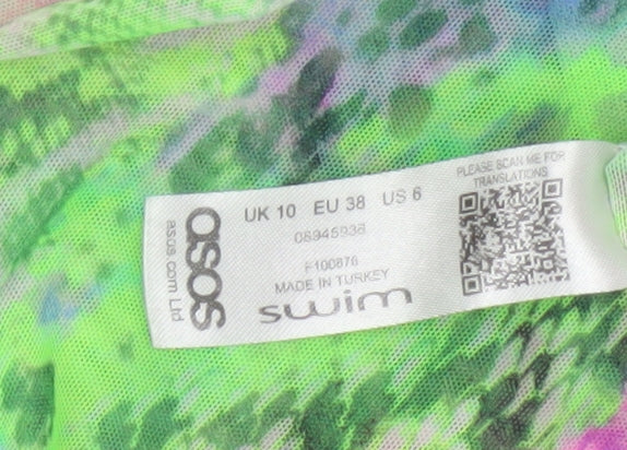 ASOS Women Multicoloured UK 10 Sheer Animal Print Long Sleeve Cover Up