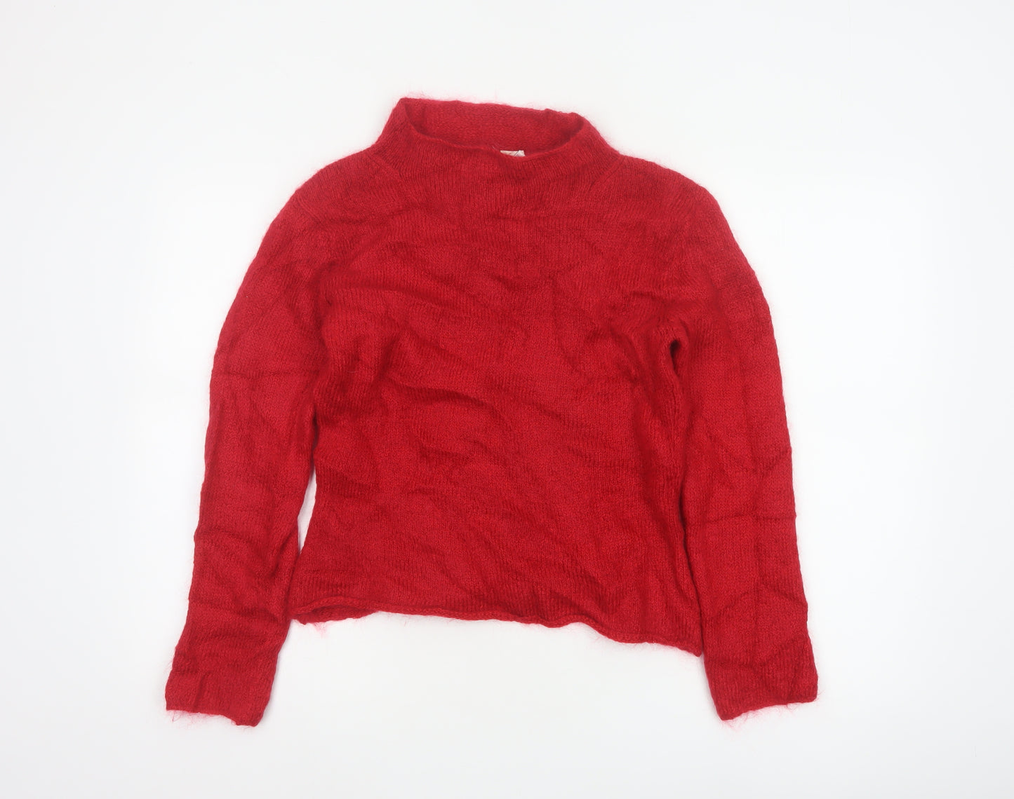 Twiggy Women Red L Mohair Blend Roll Neck Long Sleeve Knit Jumper