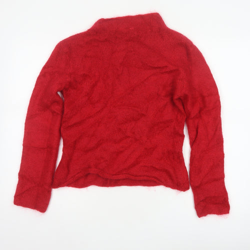 Twiggy Women Red L Mohair Blend Roll Neck Long Sleeve Knit Jumper