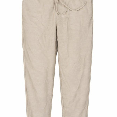 Zara Women Beige Size 12 Tapered Drawstring Trousers