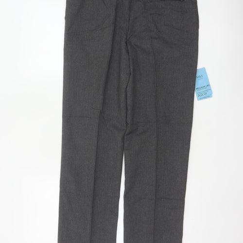 Marks & Spencer Boys Grey 12 Plus Fit Regular Leg School Trousers