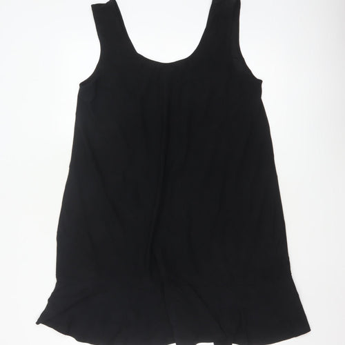 Mango Women Black UK 12 Sleeveless Asymmetric Swing Dress