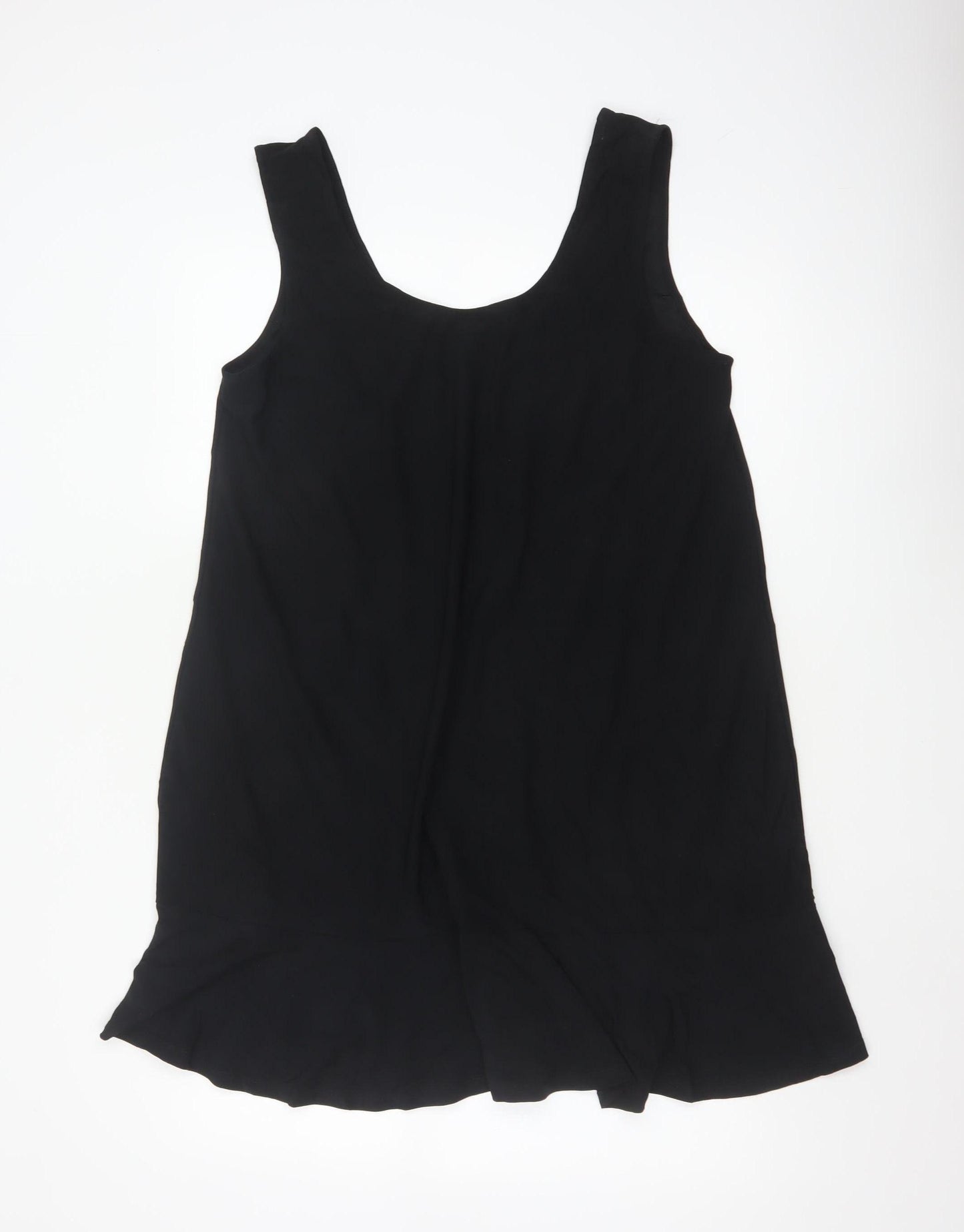 Mango Women Black UK 12 Sleeveless Asymmetric Swing Dress
