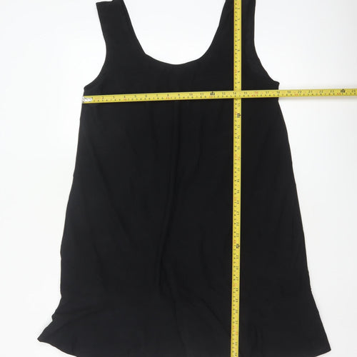 Mango Women Black UK 12 Sleeveless Asymmetric Swing Dress