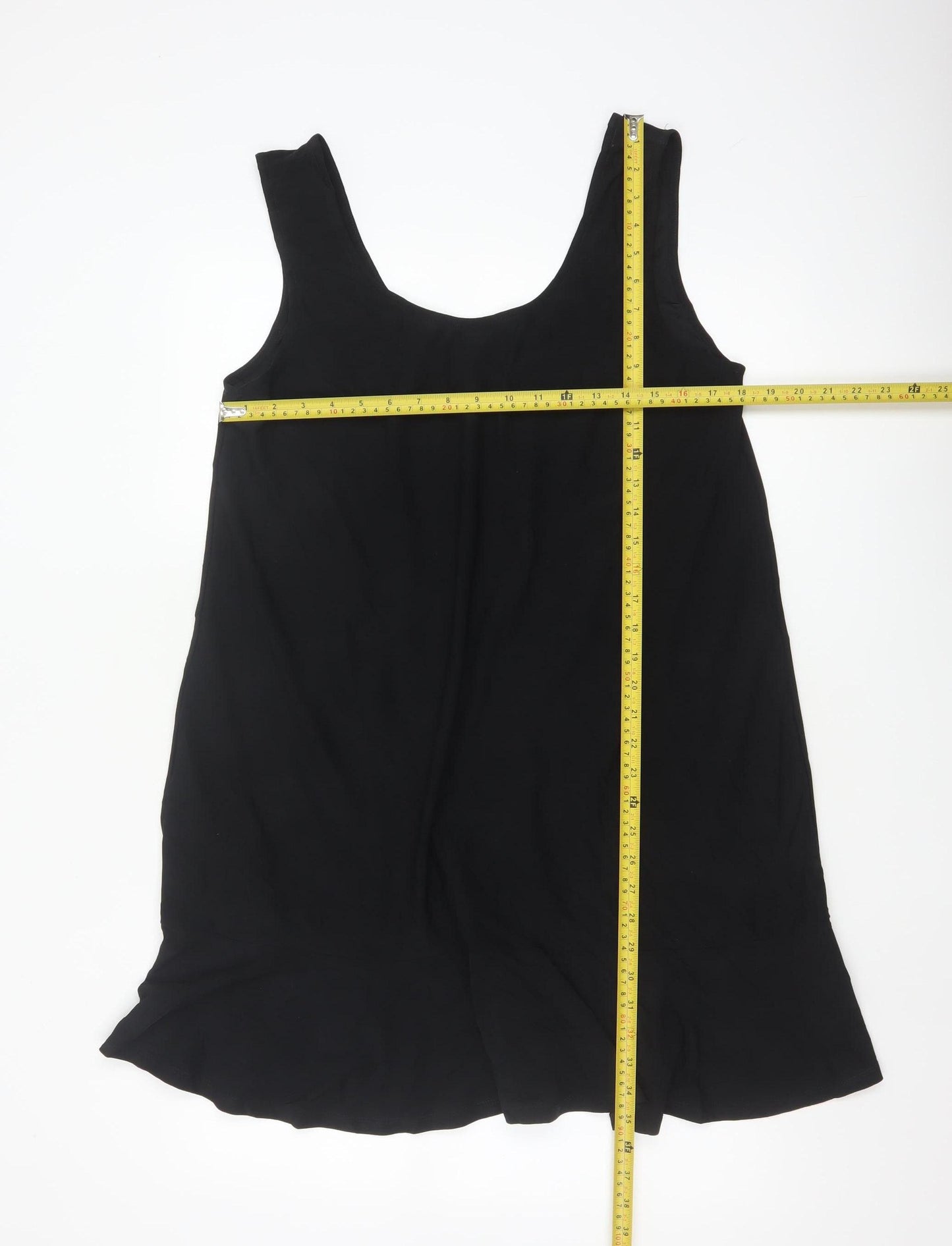 Mango Women Black UK 12 Sleeveless Asymmetric Swing Dress