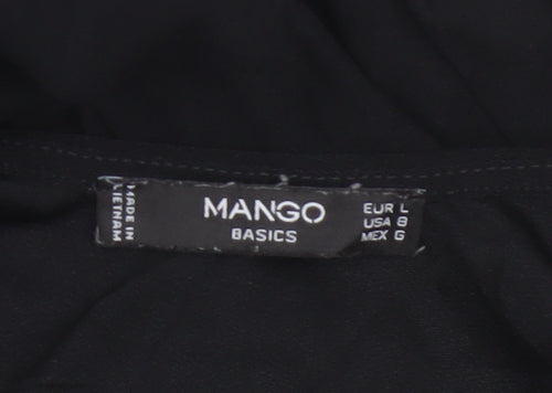 Mango Women Black UK 12 Sleeveless Asymmetric Swing Dress