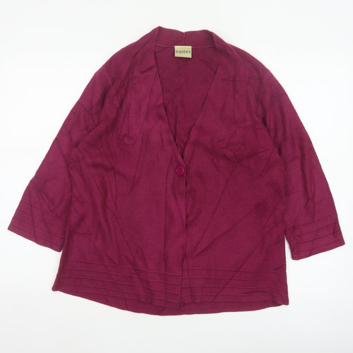 Eastex Women’s Purple UK 14 V-Neck 3/4 Sleeve Knit Cardigan