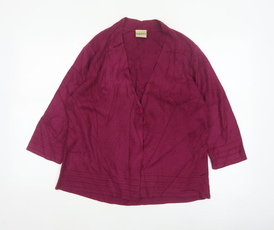 Eastex Women’s Purple UK 14 V-Neck 3/4 Sleeve Knit Cardigan