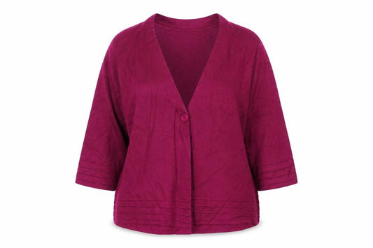 Eastex Women’s Purple UK 14 V-Neck 3/4 Sleeve Knit Cardigan