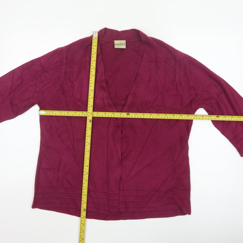 Eastex Women’s Purple UK 14 V-Neck 3/4 Sleeve Knit Cardigan