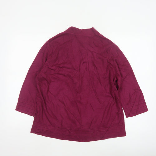 Eastex Women’s Purple UK 14 V-Neck 3/4 Sleeve Knit Cardigan