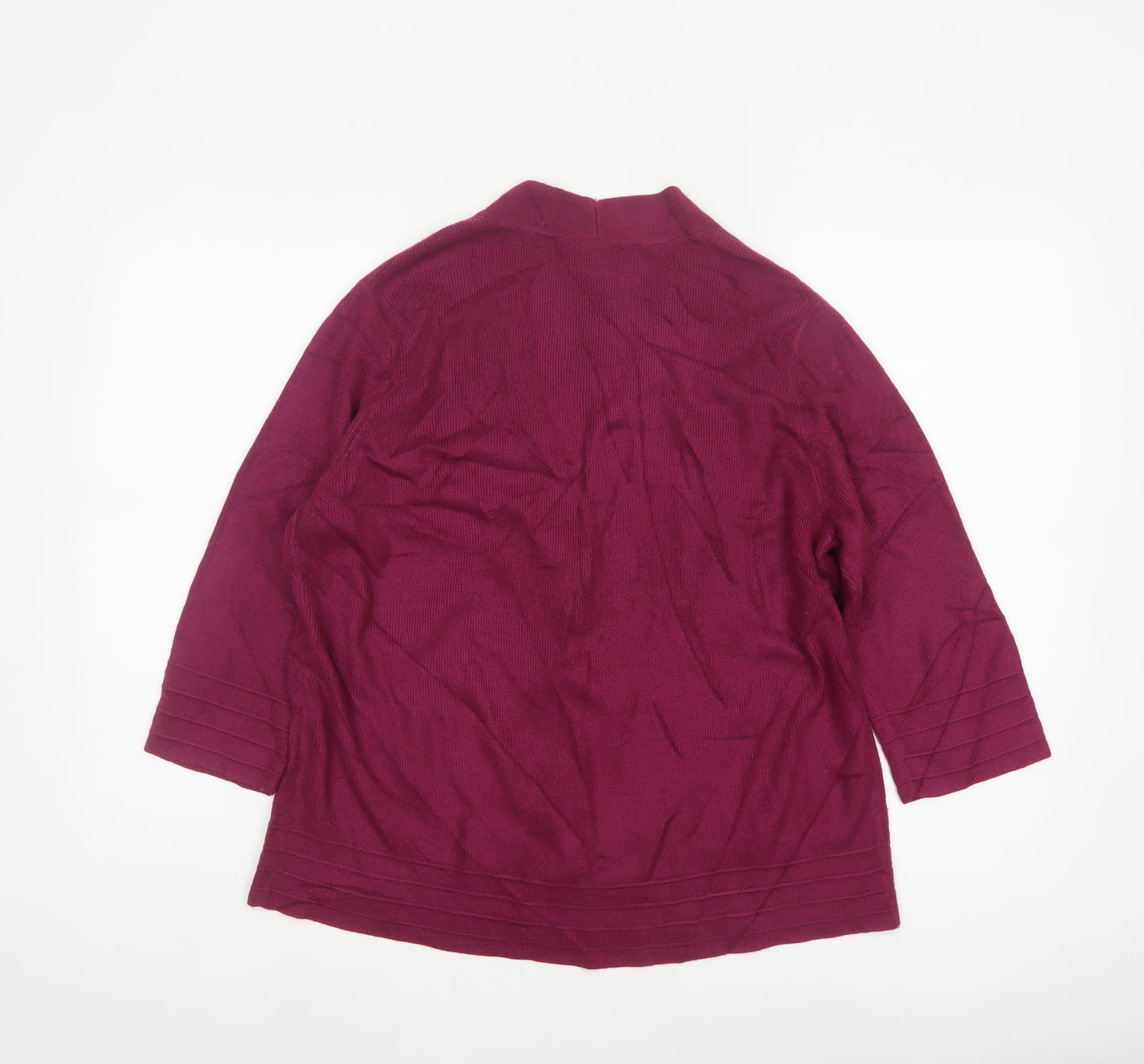 Eastex Women’s Purple UK 14 V-Neck 3/4 Sleeve Knit Cardigan
