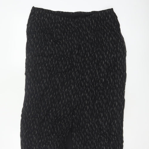 Marks and Spencer Women Black Silver Glitter Pencil Midi Skirt UK 16
