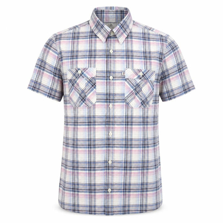 Ralph Lauren Men Blue Pink Plaid S Short Sleeve Button-Up Shirt