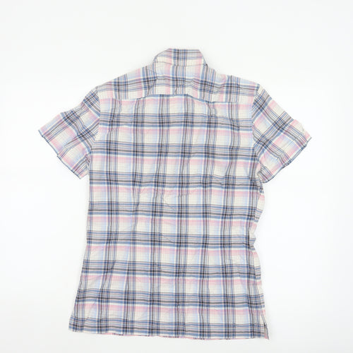 Ralph Lauren Men Blue Pink Plaid S Short Sleeve Button-Up Shirt