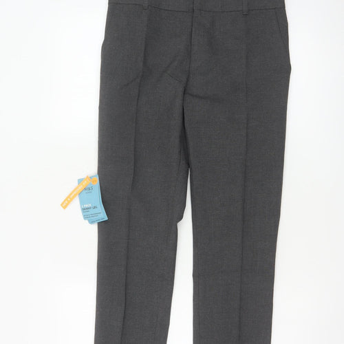 Marks and Spencer Boys Grey 12-13 Years Skinny Leg School Trousers 2 Pack
