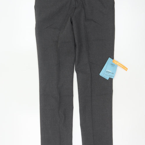 Marks and Spencer Boys Grey 12-13 Years Skinny Leg School Trousers 2 Pack