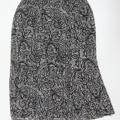 Windsmoor Women Grey Paisley Flared Midi Skirt UK 16 Lined