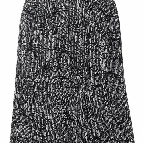 Windsmoor Women Grey Paisley Flared Midi Skirt UK 16 Lined