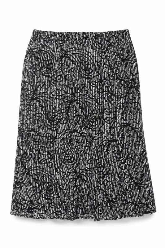 Windsmoor Women Grey Paisley Flared Midi Skirt UK 16 Lined