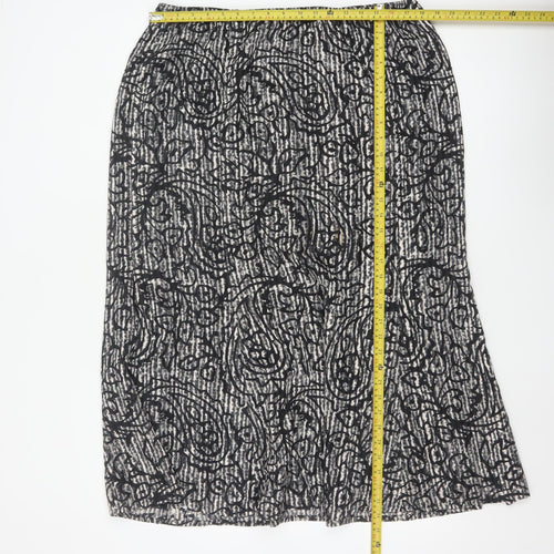 Windsmoor Women Grey Paisley Flared Midi Skirt UK 16 Lined