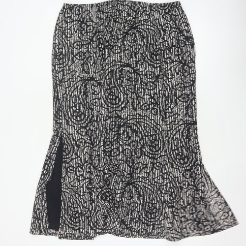 Windsmoor Women Grey Paisley Flared Midi Skirt UK 16 Lined