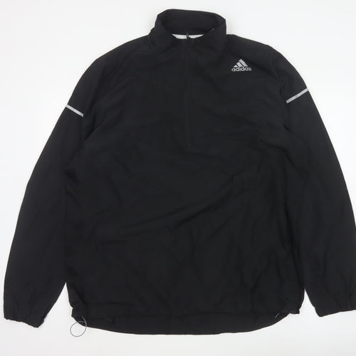 adidas Men’s Black XL ClimaProof 1/4 Zip Reflective Running Sweatshirt