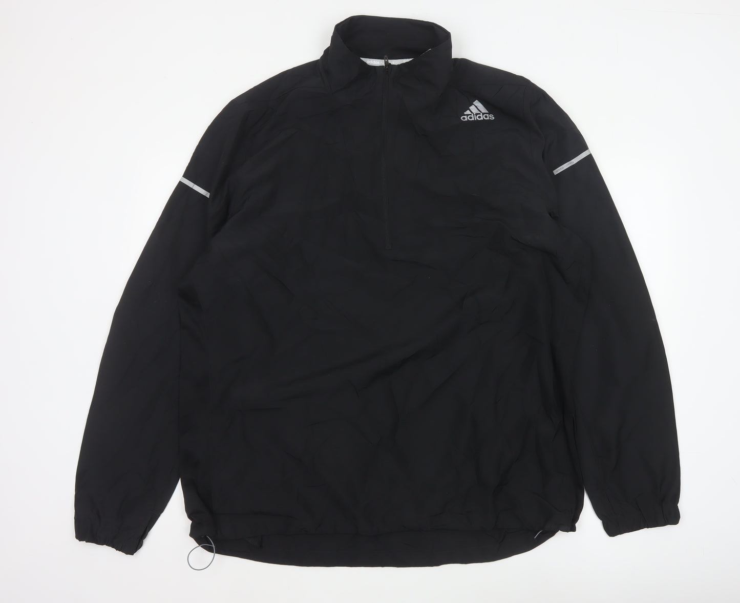 adidas Men’s Black XL ClimaProof 1/4 Zip Reflective Running Sweatshirt