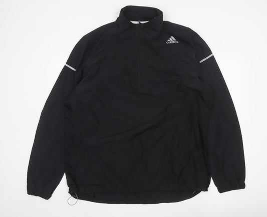 adidas Men’s Black XL ClimaProof 1/4 Zip Reflective Running Sweatshirt