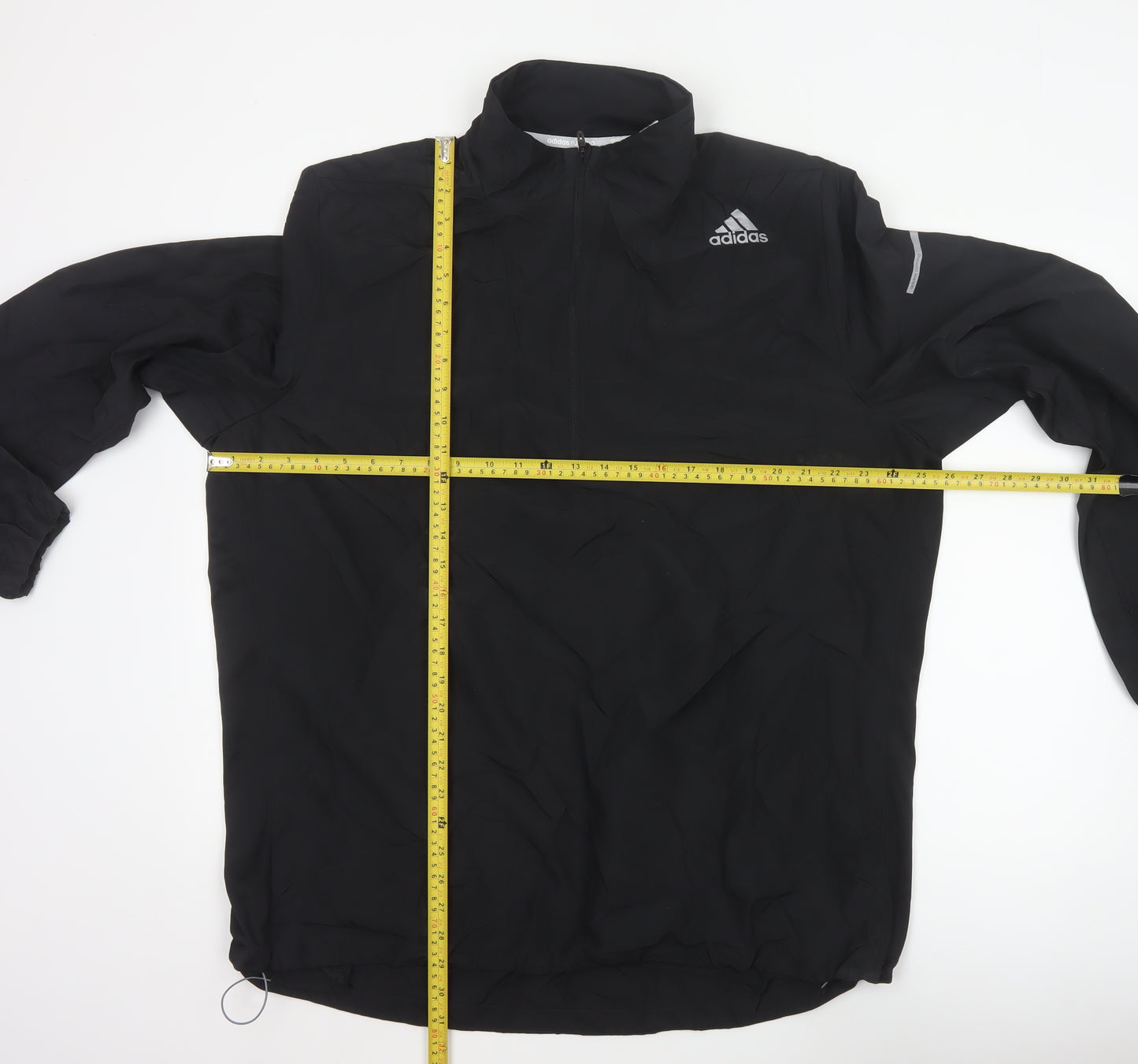 adidas Men’s Black XL ClimaProof 1/4 Zip Reflective Running Sweatshirt