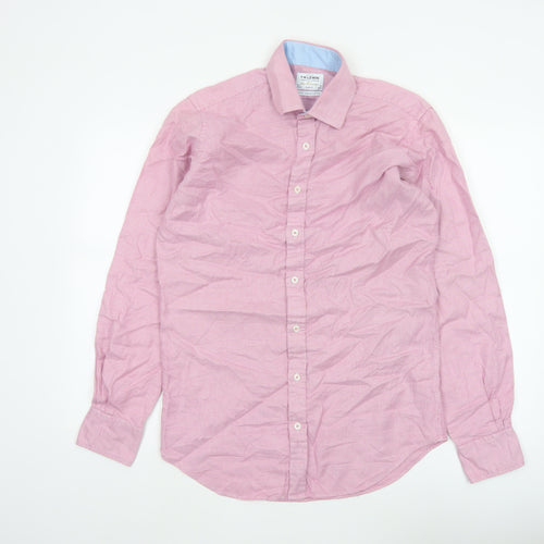 TM Lewin Men’s Pink 15.5 Slim Fit Cotton Long Sleeve Shirt