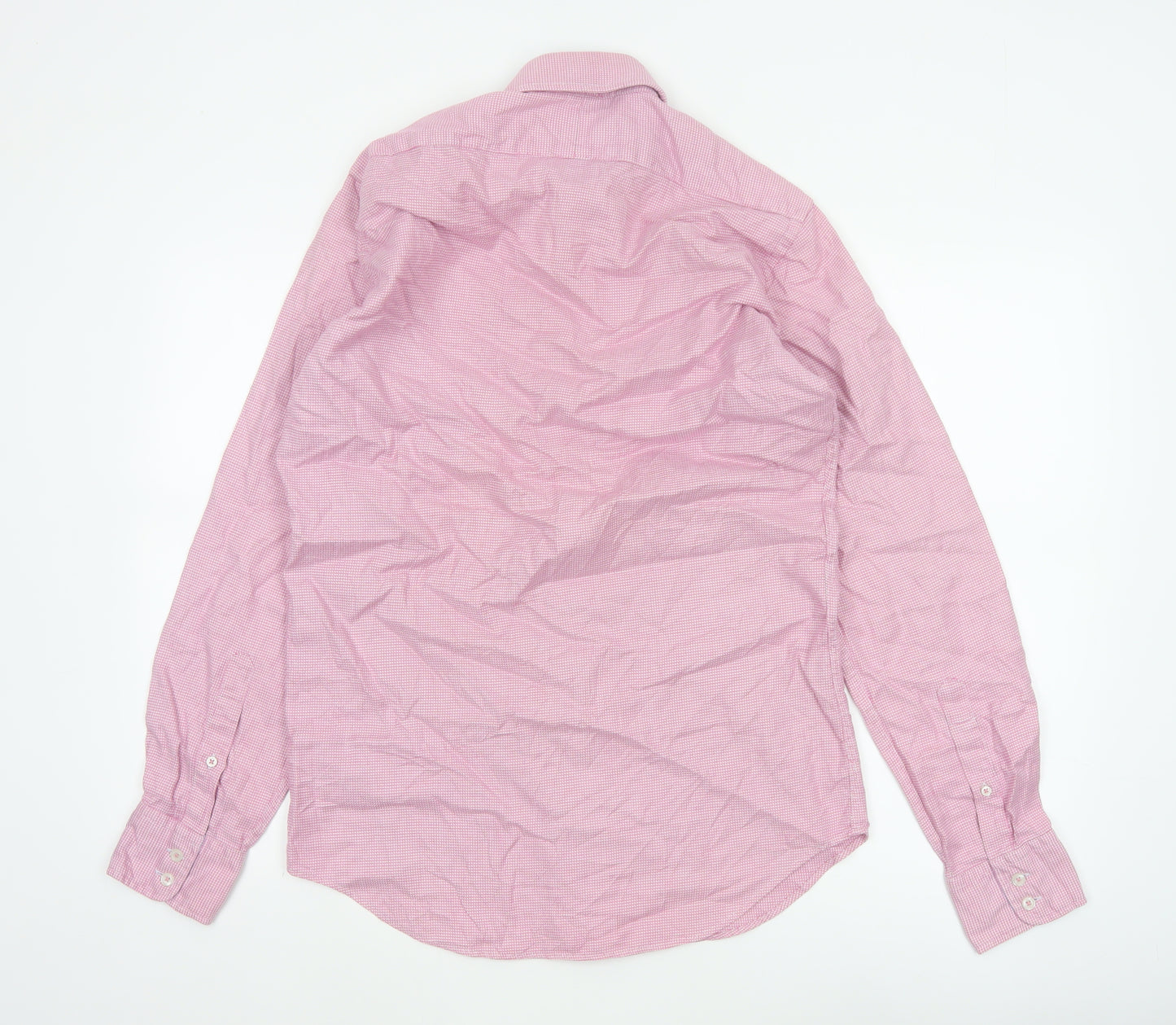 TM Lewin Men’s Pink 15.5 Slim Fit Cotton Long Sleeve Shirt
