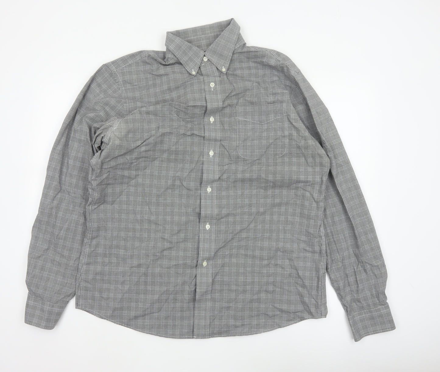 Lauren Ralph Lauren Men's Black Check Slim Fit 17 34 Non-Iron Shirt