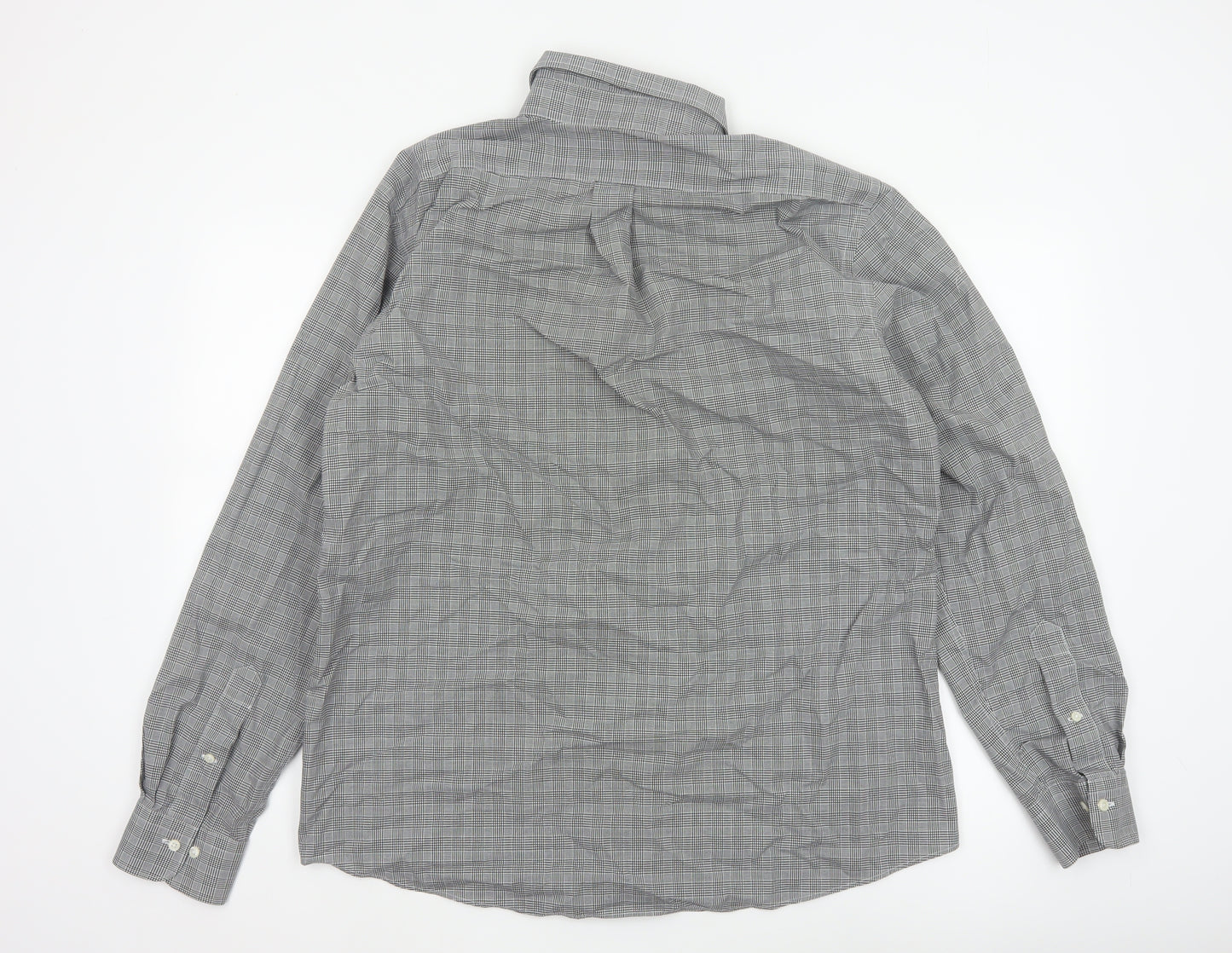 Lauren Ralph Lauren Men's Black Check Slim Fit 17 34 Non-Iron Shirt