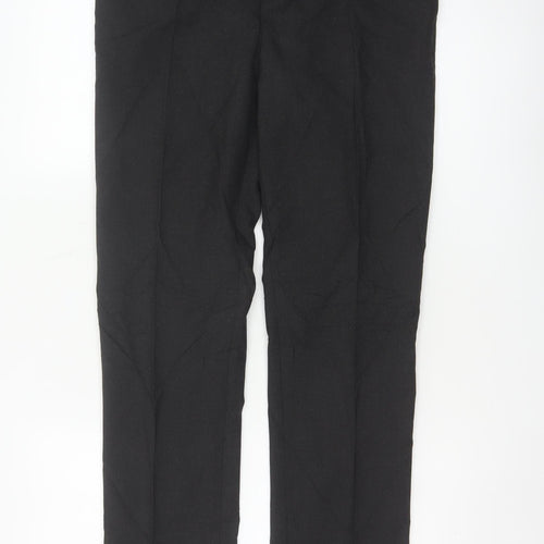 M&S Boys Black 15-16 Years Slim Fit School Formal Dress Trousers 31in