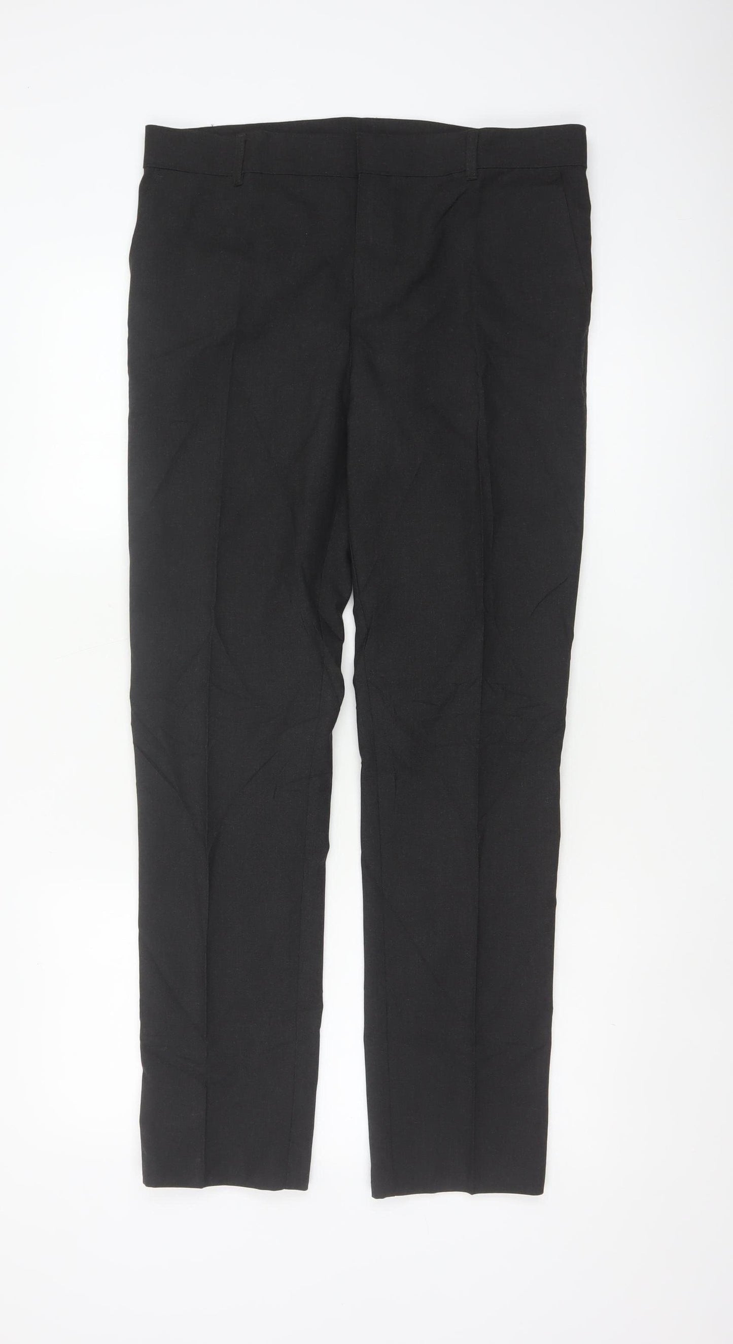 M&S Boys Black 15-16 Years Slim Fit School Formal Dress Trousers 31in