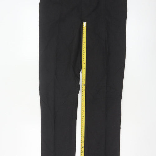 M&S Boys Black 15-16 Years Slim Fit School Formal Dress Trousers 31in