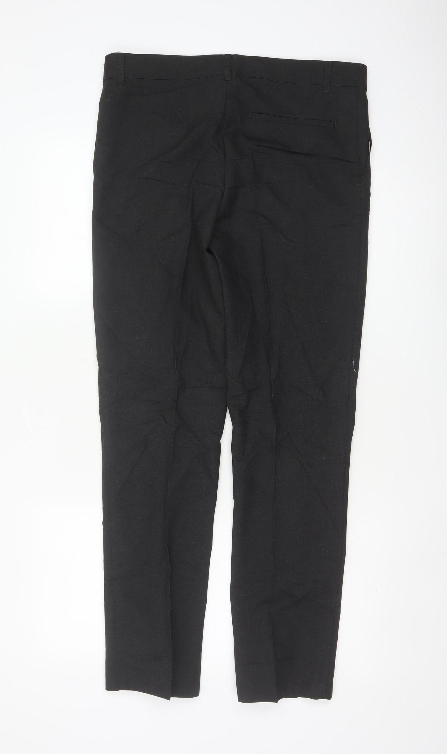 M&S Boys Black 15-16 Years Slim Fit School Formal Dress Trousers 31in