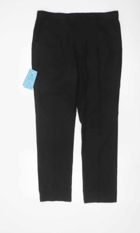 M&S Boys Black School Dress Trousers Age 16 Years Easy Care NWT
