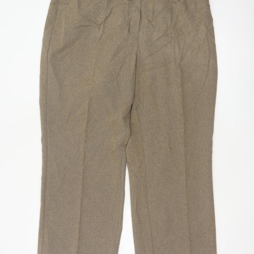 Marks and Spencer Women's Brown UK 18 Short Tailored Straight Trousers