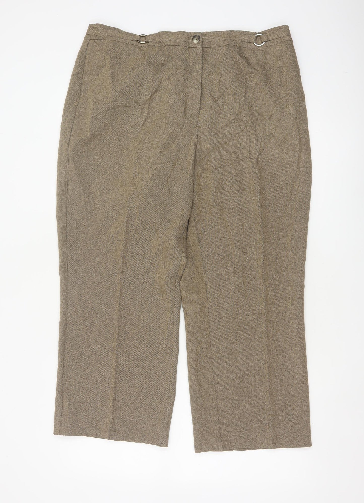 Marks and Spencer Women's Brown UK 18 Short Tailored Straight Trousers